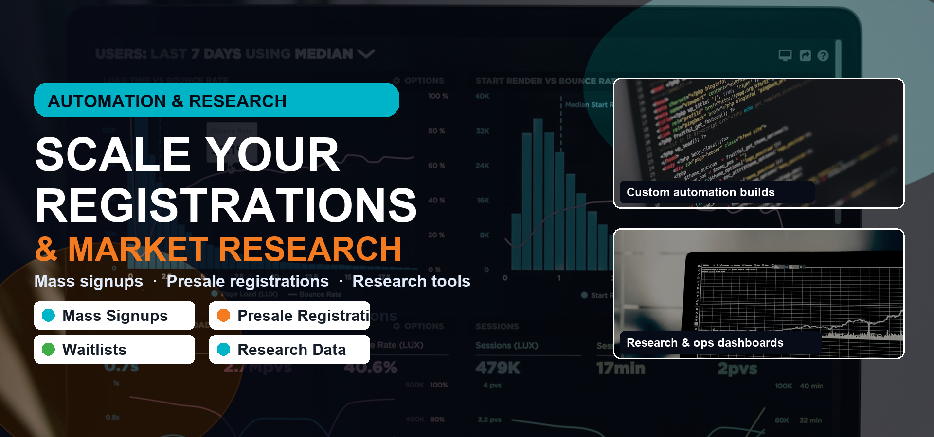 Registration automation and ticket market research tools for brokers